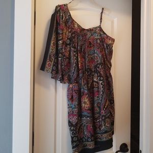Paisley Mini one shoulder dress
